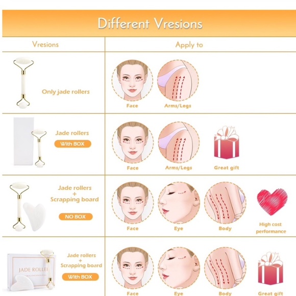 White Jade Roller & Gua Sha Set – Anti-Aging Facial Skincare Tools - Picture 5 of 6